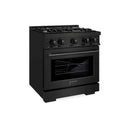 ZLINE 30" Select Gas Range Convection Gas Oven Black Stainless Steel Brass Burners HGRB-BR-30
