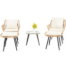 Ainfox 5 Pieces Wicker Patio Furniture Patio Sofa Set With Ottoman For Porch, Balcony