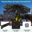 Ainfox 10 FT Aluminum Offset Outdoor Cantilever Umbrella With Cross Bar  And Led Lights