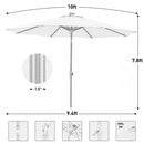 Ainfox 10ft Patio Umbrella With Led Light Bar For Market,Yard,Lawn Etc