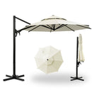 Ainfox 10ft Double Top Heavy-Duty Patio Cantilever Umbrella with Cross Base,5-Year-Non-Fading Outdoor Large Offset Hanging Aluminum Rotation Sun Shade Umbrella with 360°Rotation Adjustable