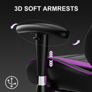 GTRACING Gaming Chair Office Chair PU Leather with Footrest&Adjustable Headrest-099NAF-WMT