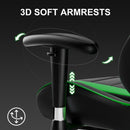 GTRACING Gaming Chair Office Chair PU Leather with Footrest&Adjustable Headrest-099NAF-WMT