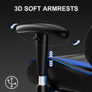 GTRACING Gaming Chair Office Chair PU Leather with Footrest&Adjustable Headrest-099NAF-WMT