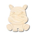Unfinished Wood Etched Hippo Shape | Paint By Line Crafts | up to 30" DIY