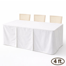 4ft Premium Fitted Tablecloth for 48" x 24" Rectangular Table - Wedding/Banquet/Trade Show - Polyester Cloth Fabric Cover - Off White
