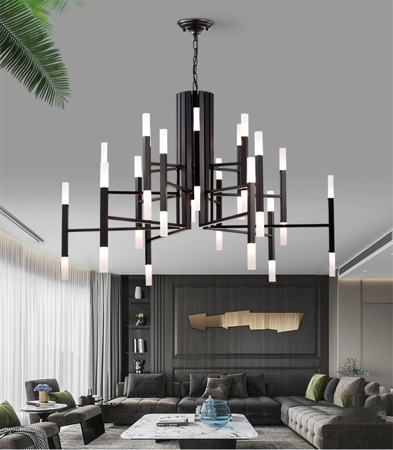 Mirodemi® Gold/Black Postmodern LED Chandelier For Living Room, Lobby, Restaurant