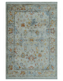 Traditional Oriental Design Silver And Rust Machine Woven 4x5.7 Polyester Area Rug