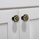 Mascot Hardware Stone Pattern Round 1-3/10 in. Black on Distressed Yellow Cabinet Knob