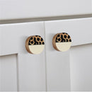 Mascot Hardware Stone Pattern 1-1/3 in. White Half & Half Round Drawer Cabinet Knob