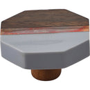 Mascot Hardware Lakewood 1-3/5 in. Octagon Grey & Wood Cabinet Knob (Pack of 10)