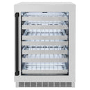 ZLINE 24" Touchstone Dual Zone 44 Bottle Wine Cooler DuraSnow® Stainless Steel Glass Door Matte Black Handle RWDOZ-SN-24-MB
