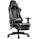 GTRACING Gaming Chair Office Chair PU Leather with Footrest&Adjustable Headrest-099NAF-WMT