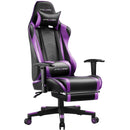 GTRACING Gaming Chair Office Chair PU Leather with Footrest&Adjustable Headrest-099NAF-WMT