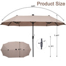 Ainfox 13ft Large Patio Umbrella with Solar Lights, Outdoor Double-Sided Rectangle Market Heavy Duty Umbrellas without Base