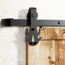 Non-Bypass Sliding Barn Door Hardware Kit - Flame Design Roller