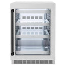 ZLINE 24" Touchstone 151 Can Beverage Fridge DuraSnow® Stainless Steel Glass Door Matte Black Handle RBSOZ-SN-24-MB
