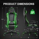 GTRACING Gaming Chair Office Chair PU Leather with Footrest&Adjustable Headrest-099NAF-WMT