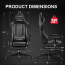 GTRACING Gaming Chair Office Chair PU Leather with Footrest&Adjustable Headrest-099NAF-WMT