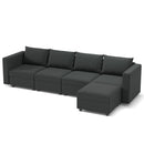 Ainfox Modular Sectional Sofa Couch with Storage Seat Sectional Couch Set 4 Seats +1 Ottoman