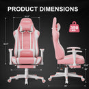 GTRACING Gaming Chair Office Chair PU Leather with Footrest&Adjustable Headrest-099NAF-WMT