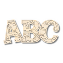 Unfinished Wood Layered Themed Letters | Construction | A-Z | 2 Piece | up to 24"