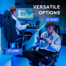 GTRACING Gaming Chair Office Chair PU Leather with Footrest&Adjustable Headrest-099NAF-WMT