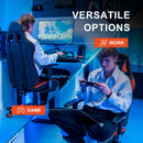 GTRACING Gaming Chair Office Chair PU Leather with Footrest&Adjustable Headrest-099NAF-WMT