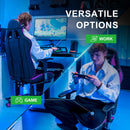 GTRACING Gaming Chair Office Chair PU Leather with Footrest&Adjustable Headrest-099NAF-WMT