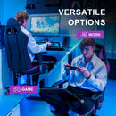 GTRACING Gaming Chair Office Chair PU Leather with Footrest&Adjustable Headrest-099NAF-WMT