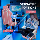 GTRACING Gaming Chair Office Chair PU Leather with Footrest&Adjustable Headrest-099NAF-WMT