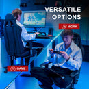 GTRACING Gaming Chair Office Chair PU Leather with Footrest&Adjustable Headrest-099NAF-WMT