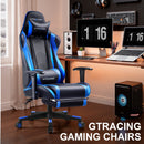 GTRACING Gaming Chair Office Chair PU Leather with Footrest&Adjustable Headrest-099NAF-WMT