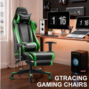 GTRACING Gaming Chair Office Chair PU Leather with Footrest&Adjustable Headrest-099NAF-WMT