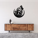 Howling Wolf Metal Wall Art – Wildlife Nature Rustic Cabin Home Decor