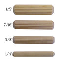 Fluted Dowel Pin - White Birch: Superior Glue Dispersion and Bonding in 4 Sizes