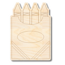 Unfinished Wood Etched Box of Crayons Shape | Paint By Line Crafts | up to 30" DIY
