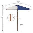 Ainfox 7.5 ft Contrast Color Patio Umbrella Tilt With Umbrella Base