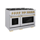ZLINE 48" Select Dual Fuel Range Gas Cooktop Electric Convection Oven Stainless Steel Gold HDRZ-48-G