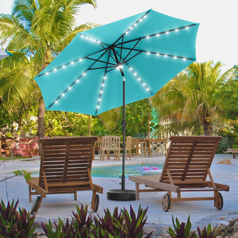 Ainfox 10Ft Solar Powered 40 LED Lighted Aluminum Patio Table Market U