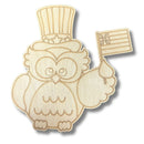 Unfinished Wood Etched Patriotic Owl Shape | Paint By Line Crafts | up to 30" DIY