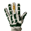 Leather Motorcycle Glove - Skeleton Astrapí (Lightning) - White & Green