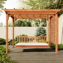 Keystone Amish Co. Franklin Red Cedar Pergola Swing Bed Set