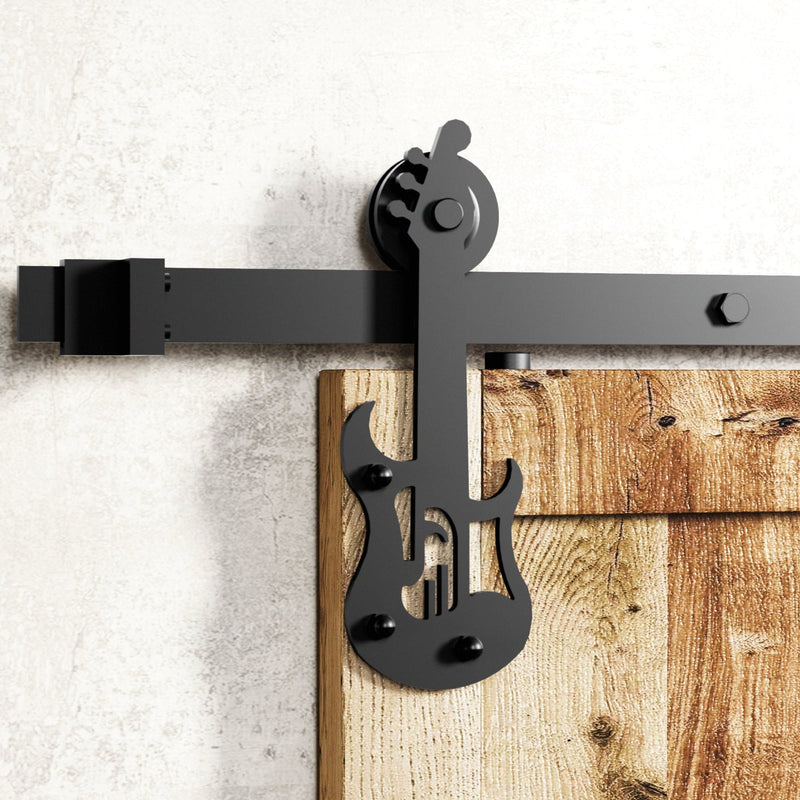 Non-Bypass Sliding Barn Door Hardware Kit - Guitar Design Roller