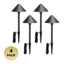 ALP49 4-Pack 3W 3000K Warm White Integrated LED Low Voltage Cast Aluminum Landscape Pathway Lights Package, Driveway Walkway Light