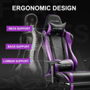 GTRACING Gaming Chair Office Chair PU Leather with Footrest&Adjustable Headrest-099NAF-WMT