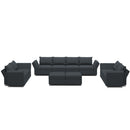 Ainfox U-shaped Modular Sectional Sofa Couch with Storage Seat 8 Seats +2 Ottomans