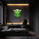 Yoda Neon Sign, Uv Print Neon, Start Wars Wall Decor, Yoda Uv Print Neon Sign