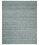 6x9 and 8x10 Solid Gray Wool Blend Felted Chunky Hand Woven Area Rug
