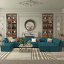 Ainfox U Shaped 12 Seats +12 Sides Modular Sectional Sofa Flannel Sofa with Storage Seat